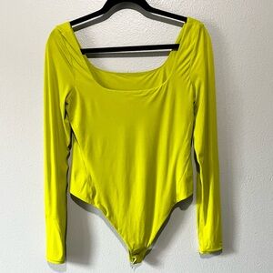 LULULEMON-NEW Bright Yellow Long Sleeve Bodysuit Size L